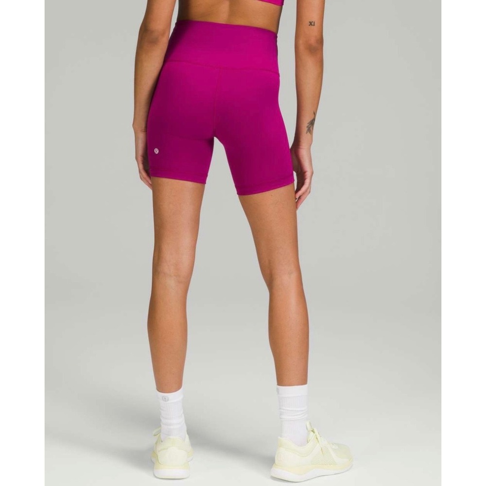 Lululemon Wunder Train High-Rise Bike Short 6" In Magenta Purple Fuchsia Size 2